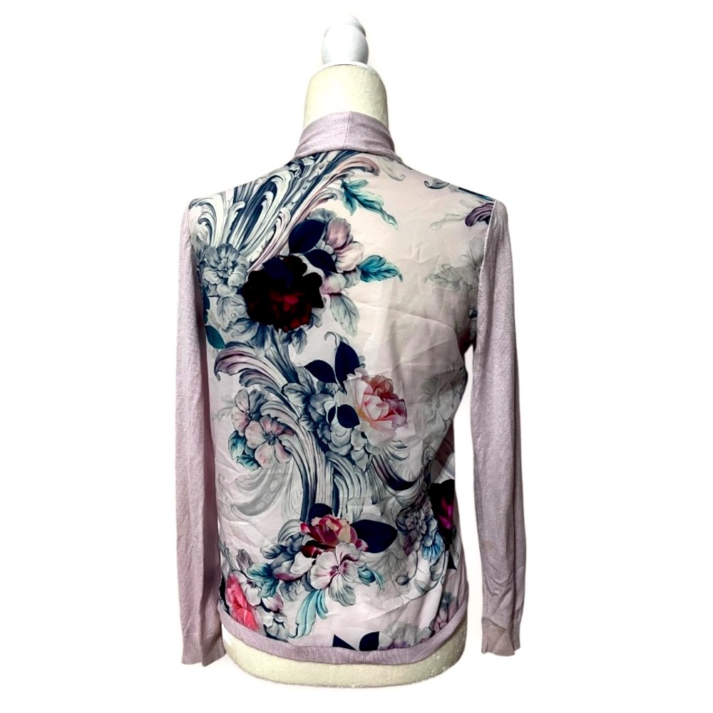 Ted Baker Kacei floral-panel wrap cardigan 0/Small - Picture 5 of 10